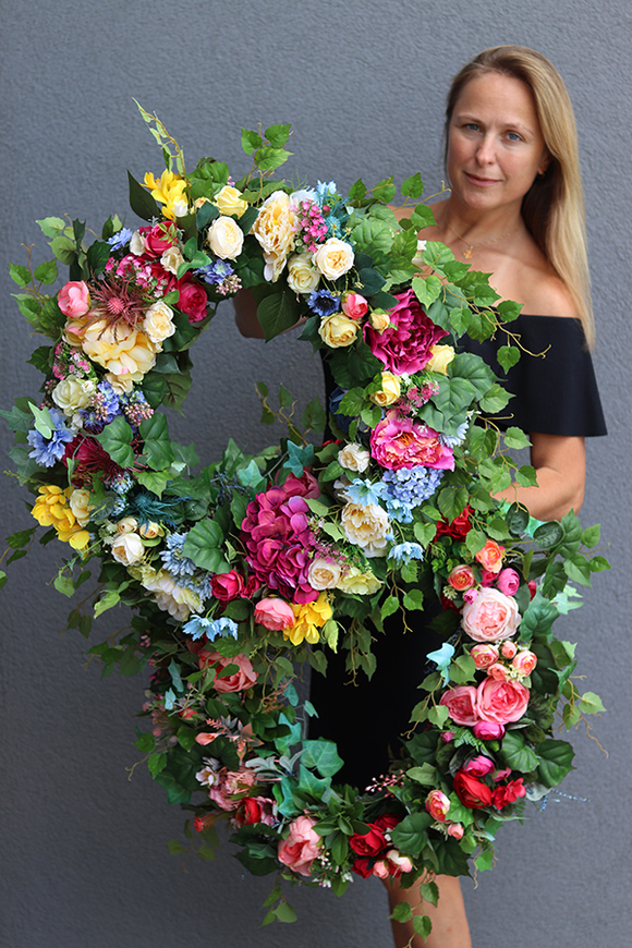 bardzo duży barwny wianek, Marietta Summer, śr.60cm  