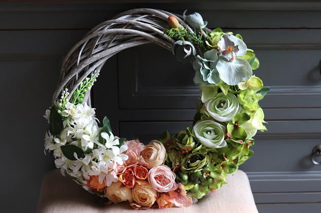 cudowny wianek na drzwi Kwiatowy, śr.39m  