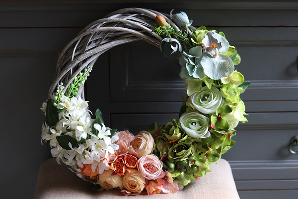 cudowny wianek na drzwi Kwiatowy, śr.39m  