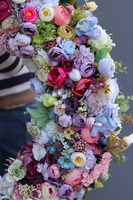 atrakcyjny wielki kwiatowy wianek, Perrasa Premium, śr.65cm 