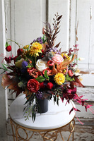 Jesienna Pogoda, kolorowy bukiet nagrobny, wys.54cm