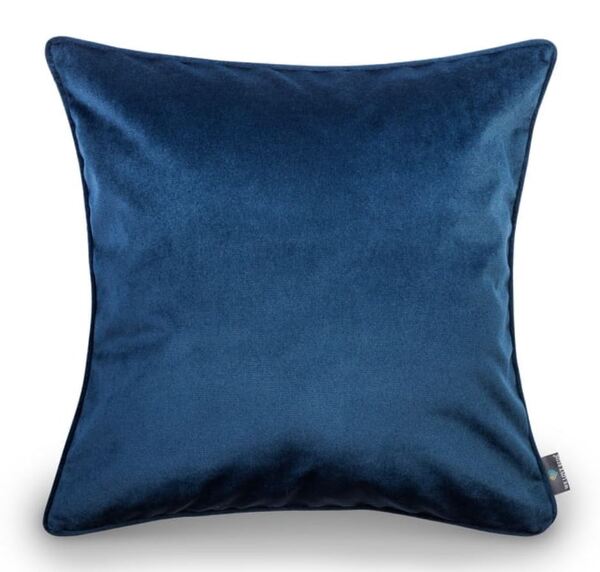 poduszka dekoracyjna welurowa, Velvetia, błękit królewski, wym.50x50cm