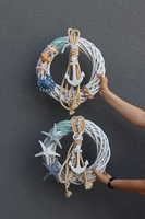 Kotwica & Krab, marynistyczny wianek do powieszenia na drzwiach, śr.38cm