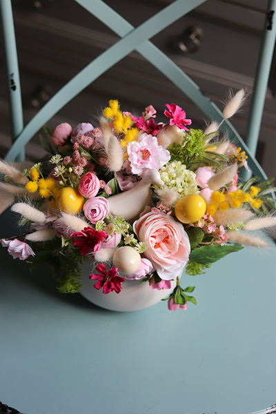 stroik wielkanocny w naczyniu, Retto - Radosny Czas, wym.18x20cm 