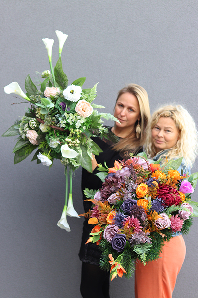 bardzo długa kompozycja nagrobna, Izolda Hemina, wym.40x110cm