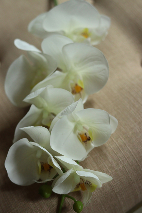 gałązka kwiatowa, sztuczny storczyk / orchidea Gumowy, 1 szt, dł.85cm