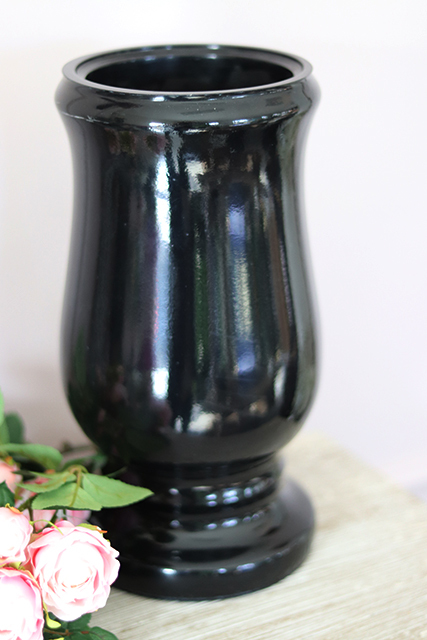 Black Vase, ciężki wazon nagrobny, wys.28cm 