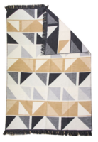 Onni, koc / narzuta z geometrycznym wzorem, beż, wym.150x200cm