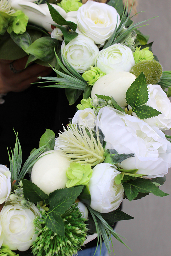 dekoracyjny wianek wiosenny Wielkanoc, śr.43cm  