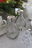 Glamour solniczka i pieprzniczka z tacką, wys.13cm