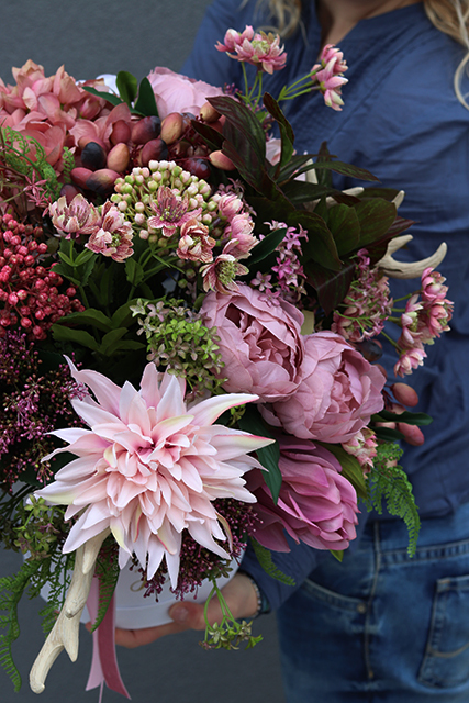 duża kompozycja kwiatowa / flowerbox Transylwania, wys.50cm