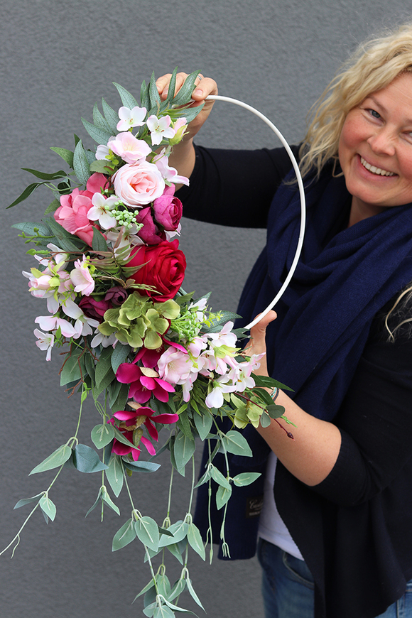 Lumina Subtelle, wyjątkowy wianek na drzwi na obręczy, śr.40cm