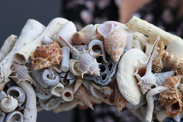 atrakcyjny marynistyczny Blue Sea wianek do powieszenia na drzwiach, śr.45cm 