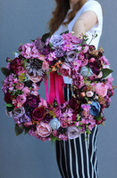 bogaty fioletowy wianek z jagodami, Pilasa, śr.44cm 