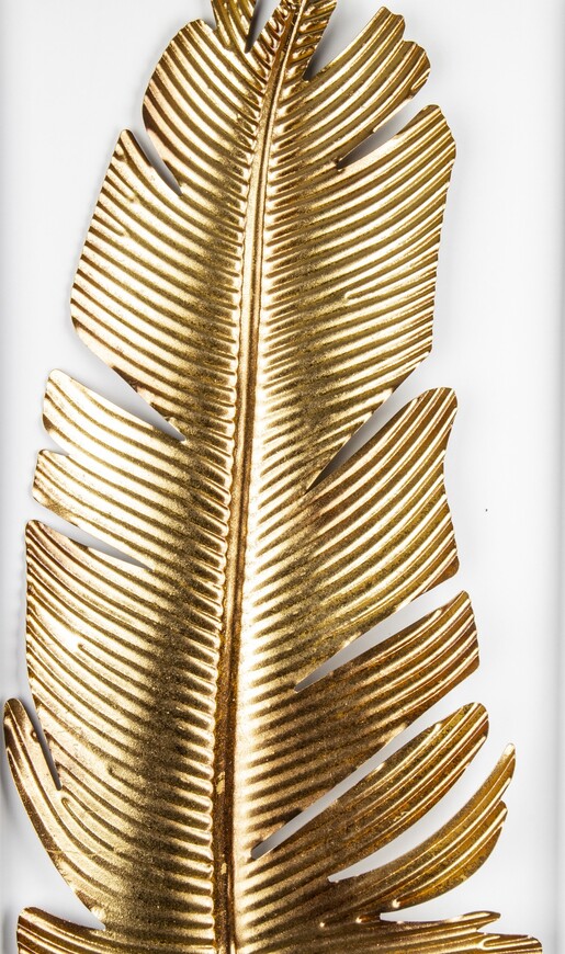 Feathers, złoty decor ścienny / pióro, wym.88x40cm
