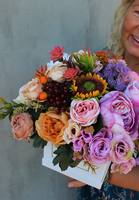 Enigma, bukiet / flowerbox / kompozycja, wys.30cm