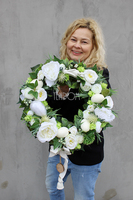 dekoracyjny wianek wiosenny Wielkanoc, śr.43cm  