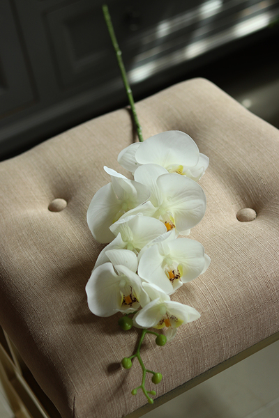 gałązka kwiatowa, sztuczny storczyk / orchidea Gumowy, 1 szt, dł.85cm