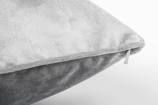 poduszka dekoracyjna welurowa, Velvetia, srebrna szarość, wym.40x60cm