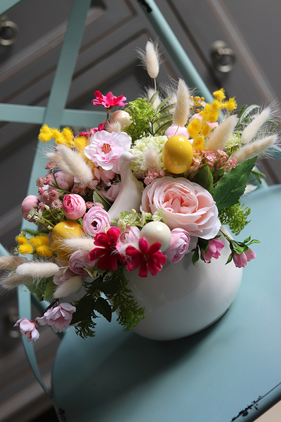 stroik wielkanocny w naczyniu, Retto - Radosny Czas, wym.18x20cm 