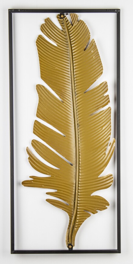 Feathers, złoty decor ścienny / pióro, wym.88x40cm