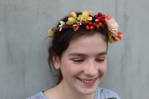 zjawiskowy wianek na głowę, Jesienna Aura, rozmiar uniwersalny 