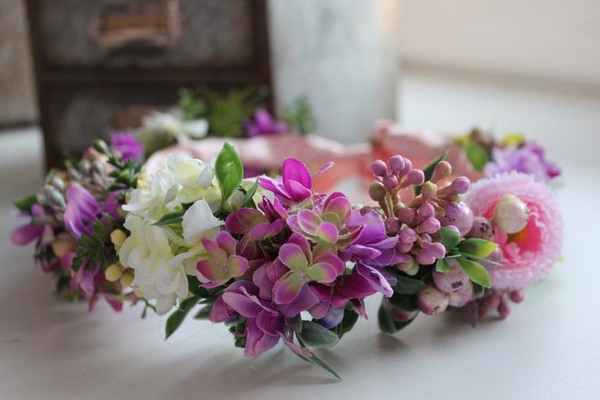 Camille, kwiatowy wianek na głowę, rozmiar uniwersalny 