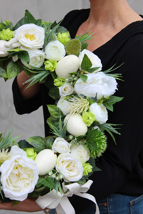 dekoracyjny wianek wiosenny Wielkanoc, śr.43cm  