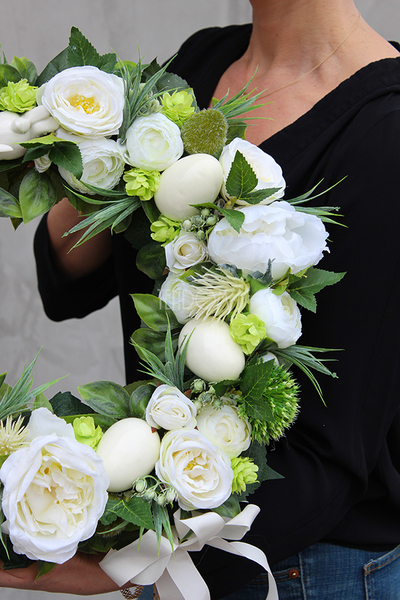 dekoracyjny wianek wiosenny Wielkanoc, śr.43cm  