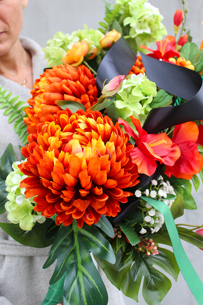 nagrobna kompozycja kwiatowa / wiązanka Cleo, dł.75cm