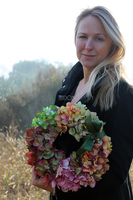 Jesienna Hortensja wianek na drzwi, śr.28cm