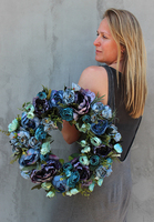 efektowny wianek na drzwi, Caryca Katarzyna Turkus, śr.43cm