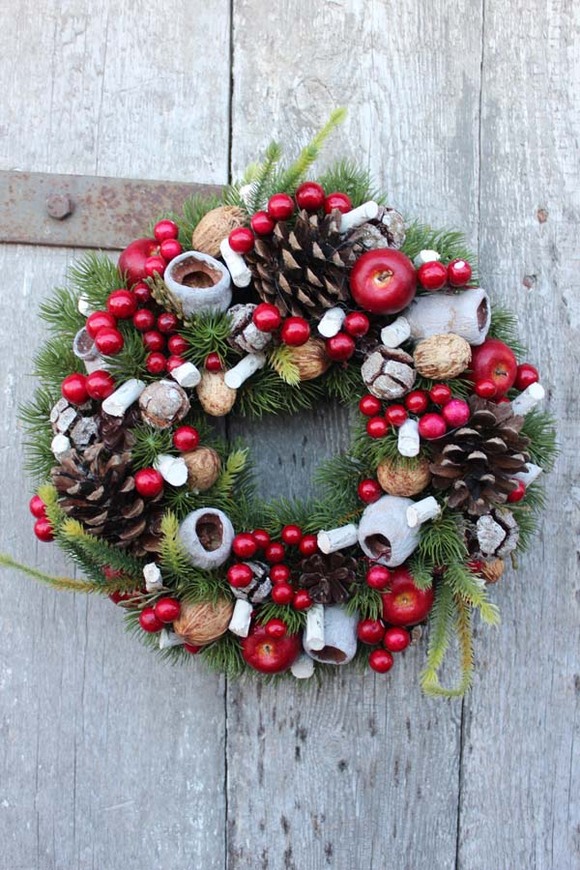 elegancki wianek na drzwi, Witajcie w domu, śr.27 cm