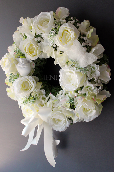 dekoracyjny wianek na drzwi Pierwsza Komunia 2, śr.42cm