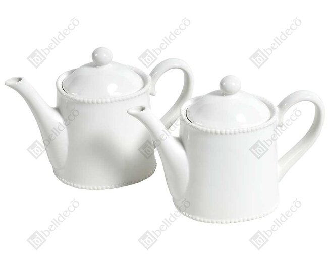 OD RĘKI Parma, dzbanek porcelanowy imbryk biały, wym.21.74x10.7x15.8cm