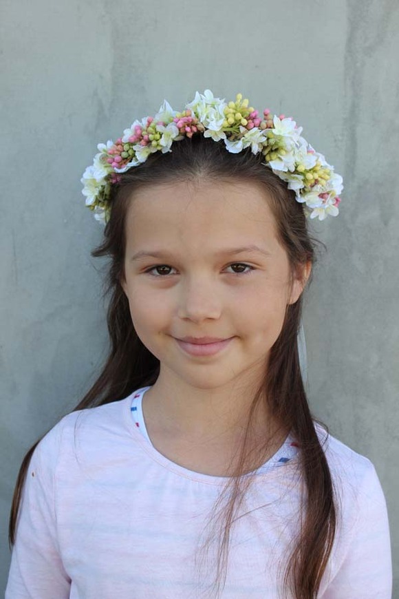 Alicja, komunijny kwiatowy wianek na głowę, rozmiar uniwersalny