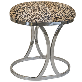 bardzo elegancka pufa z naturalnej skóry, Wild Cat C, wym.45x50x38cm