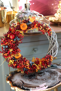 dekoracyjny wianek Złota Jesień, śr.44cm