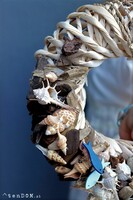 Ławica, marynistyczny wianek na drzwi z rybami, śr.28cm