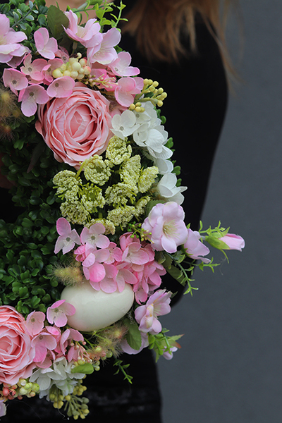 Gerrano, elegancki wielkanocny wianek z zawieszką z jajeczkami, śr.35cm