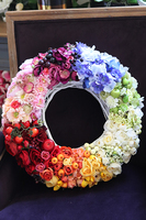 bardzo duży przepiękny wieniec / wianek Rainbow 2, śr.45cm