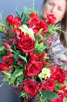 Red Flowers, wianek dekoracyjny, śr.45cm