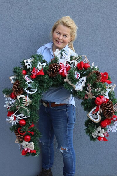 girlanda skandynawska Renifer, dekoracja na stół / kominek / balustradę, dł.150cm