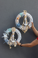 Kotwica & Rozgwiazdy, marynistyczny wianek do powieszenia na drzwiach, śr.38cm