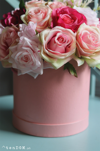 flowerbox w różu, Malinowa Słodycz, wys.28cm