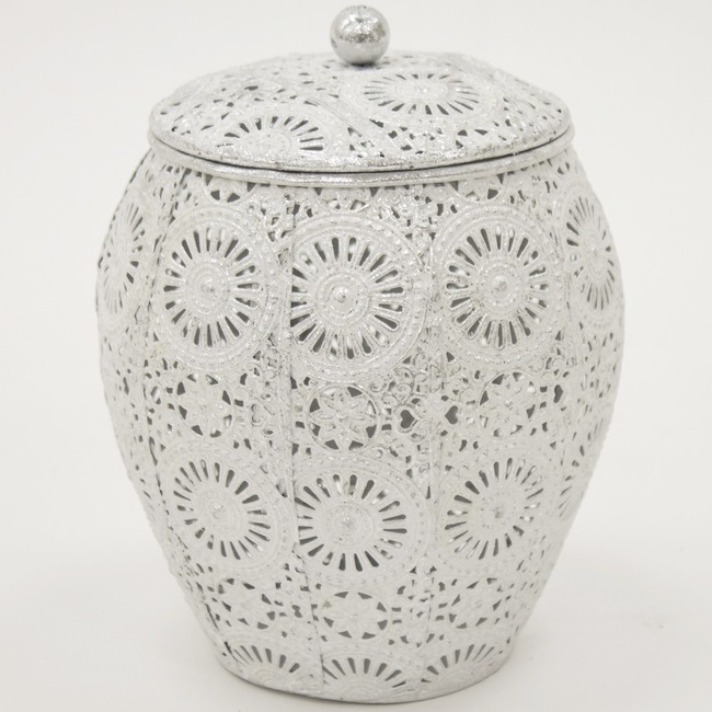 ażurowy pojemnik, Indie Silver, wym.16.5x13cm