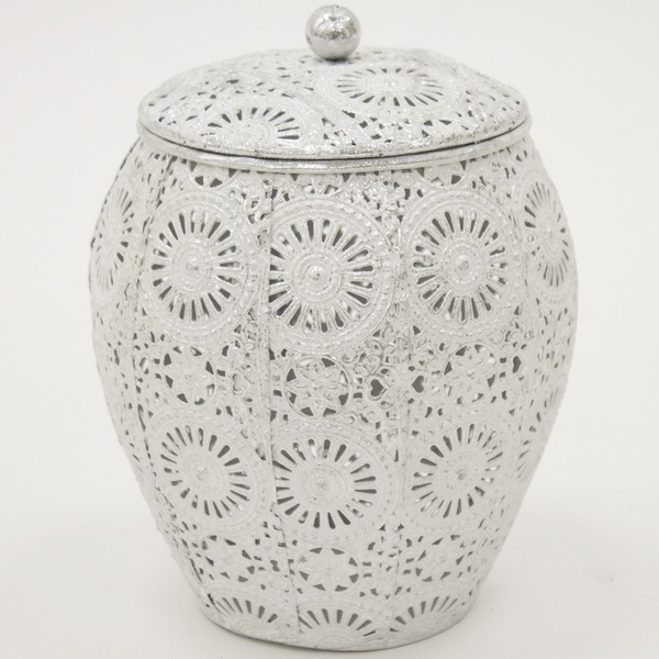 ażurowy pojemnik, Indie Silver, wym.16.5x13cm