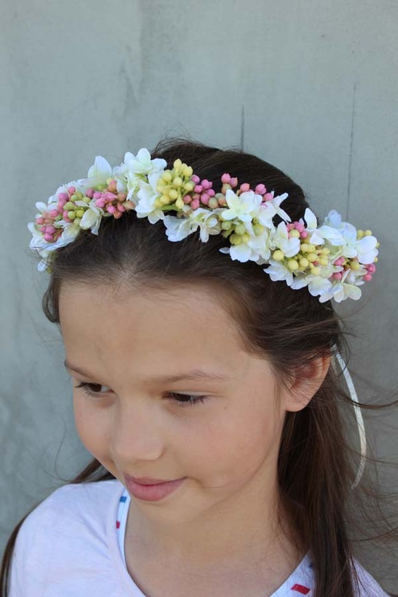 Alicja, komunijny kwiatowy wianek na głowę, rozmiar uniwersalny