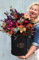 Jesienny Dom, kompozycja kwiatowa / bukiet / Flowerbox wys.55cm 