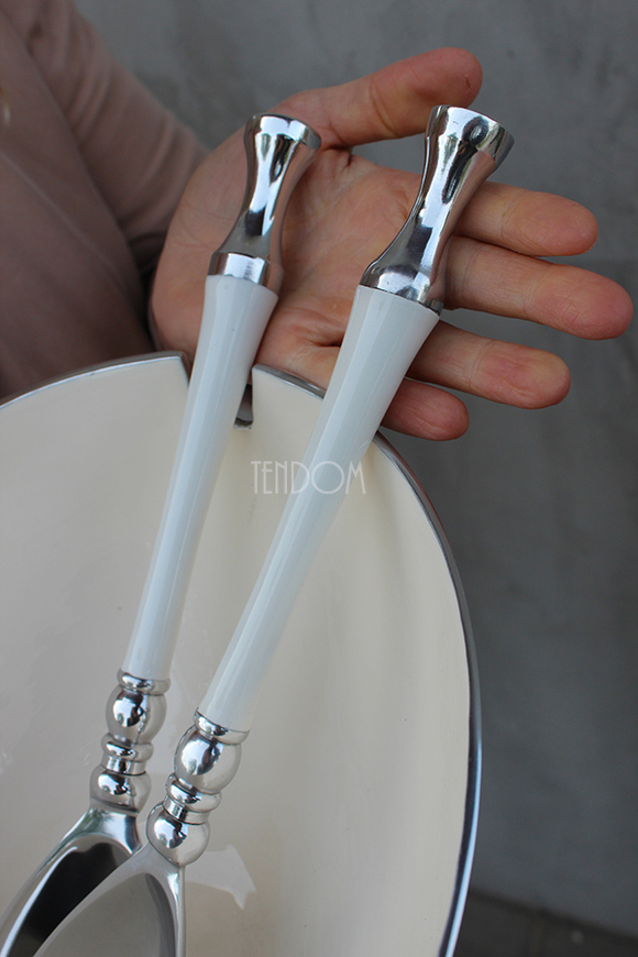 aluminiowe łyżki do sałaty White, dł.31cm